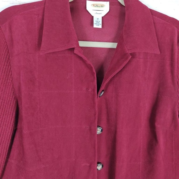 Talbots Sz.10 Jacket Woman’s Red Button Up Long Sleeves Are Wool Blend - Picture 2 of 8